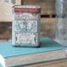 Antique French Tin - Malted Flour Tin - Teal and Pink - Very old and Rare - circa 1900's