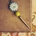lola. a sweet blue and lime green spiked tribal necklace.