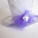 Small Top Hat White and Purple Fascinator Wedding Photo Prop