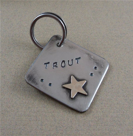 Pet ID Tag - Nickel Silver Dog Tag with Brass Star