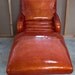 Mid Century Red/Orange Chaise Longue