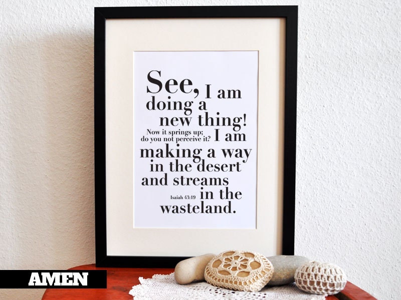 Isaiah 43:19. I am making a new way. 8x10 DIY Printable Christian Poster.Bible Verse.