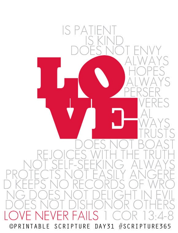 1 Corinthians 13:4-8. Love. 8x10. DIY. Printable Christian Poster.Bible Verse.