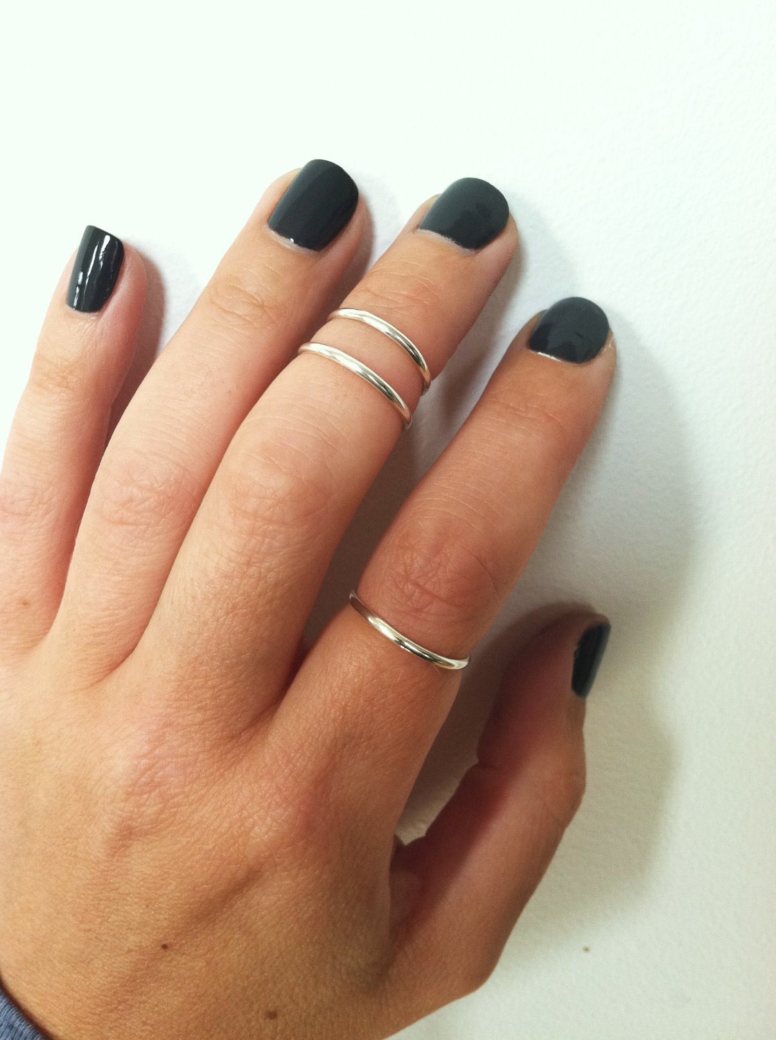 As Seen on the TODAY SHOW. Set of 3 Layering Sterling Silver Stacking Knuckle Rings- any sizes