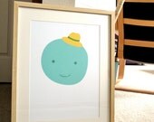 Mr. Moon - a modern design print 13x19