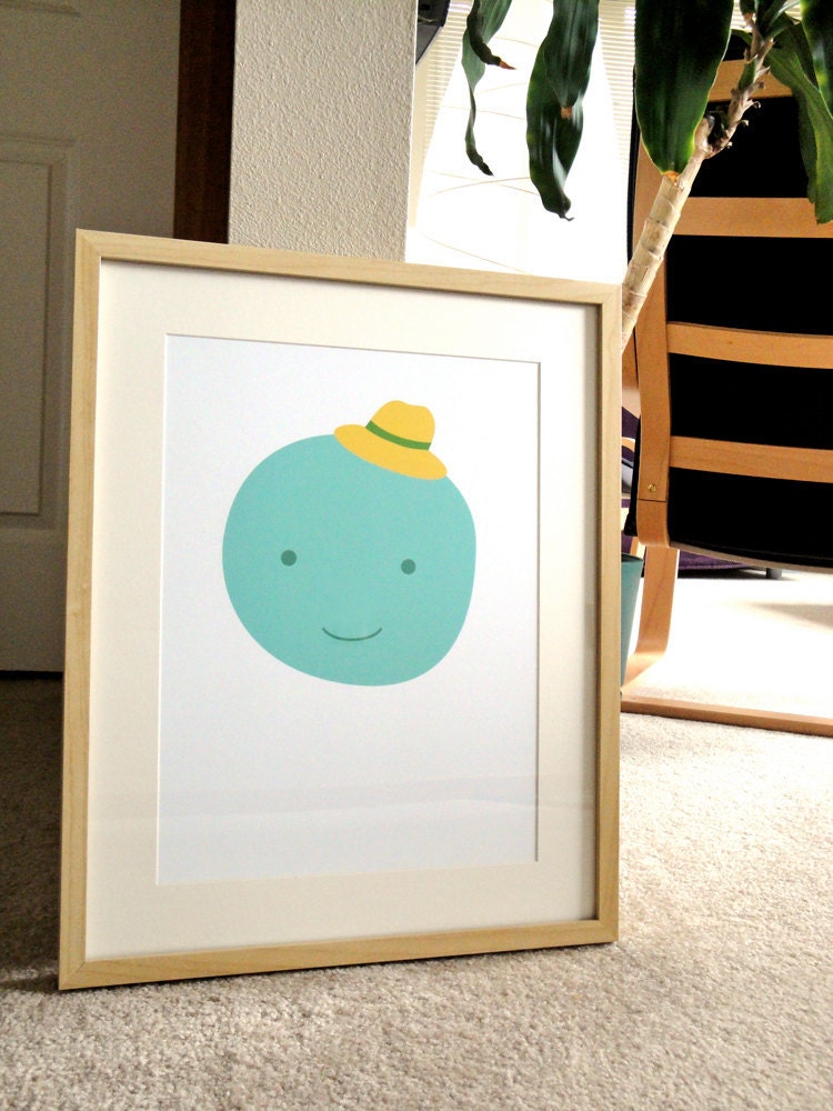 Mr. Moon - a modern design print 13x19