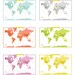 World Map Color Choice - modern design print 13x19