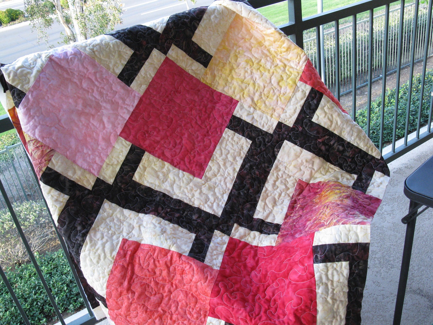 Twin Size Framed Squares Quilt 54" X 72" SALE SALE SALE