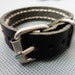 Adjustable Black Real Leather Hemp Ropes Woven and Alloy Buckle Bracelets Leather Bracelet 181S