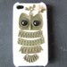 white  case pink  flower Antique Brass Cute Owl  Hard Case Cover for iPhone 4 Case, iPhone 4s Case, iPhone 4 Hard Case, iPhone Case IP9