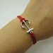 Adjustable Vintage Silver anchor Bacelet  Anchor Bracelet With Red Rope Cuff Bracelet Vintage bracelet 840S