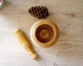 Mortar Pestle, Vintage wood mortar and pestle, herb mortar and pestle, rustic kitchenware, French country, cottage chic