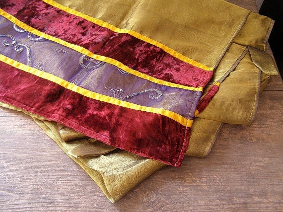 Vintage Organza Drapes, Organza and velvet colorful drapes, India Style Listed by MeshuMaSH on Etsy