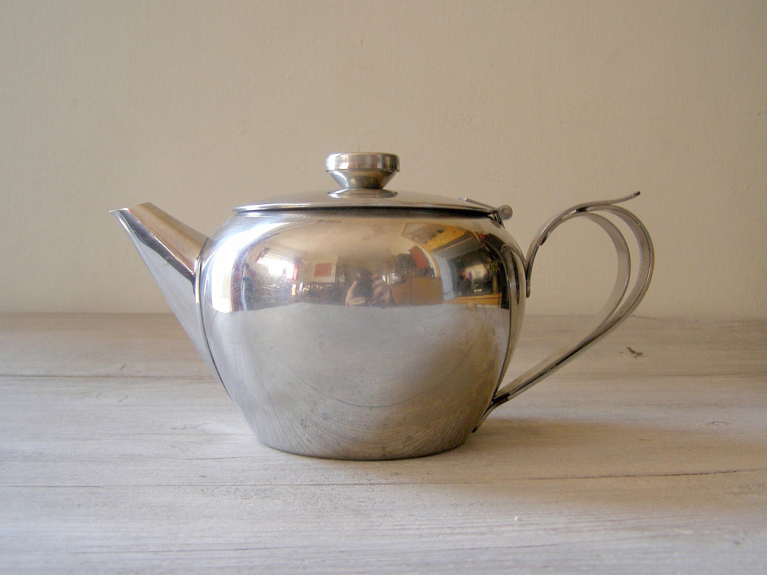 Vintage Teapot Stainless Steel Tea kettle made in by MeshuMaSH