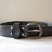 Black Leather Belt, Vintage man rustic Belt