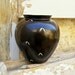 Vintage Black Vase, Handmade Ceramic small vase