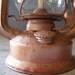 Brown Lantern Lamp, Vintage rustic brown Railroad Lamp