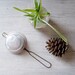 Vintage Aluminum Strainer, Rustic kitchen ware, small strainer, mid century