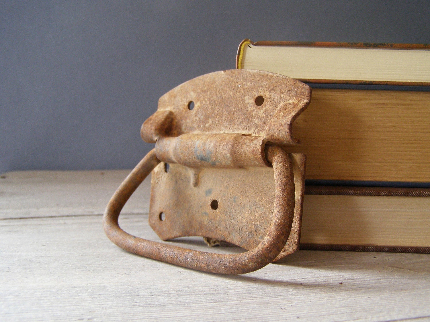 Vintage Rustic Handle, rusted iron drawer handle