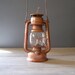Brown Lantern Lamp, Vintage rustic brown Railroad Lamp