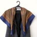 Vintage Shawl ,Blue& Mustard reach pattern, Made in Italy, Listed by MeshuMaSH on Etsy