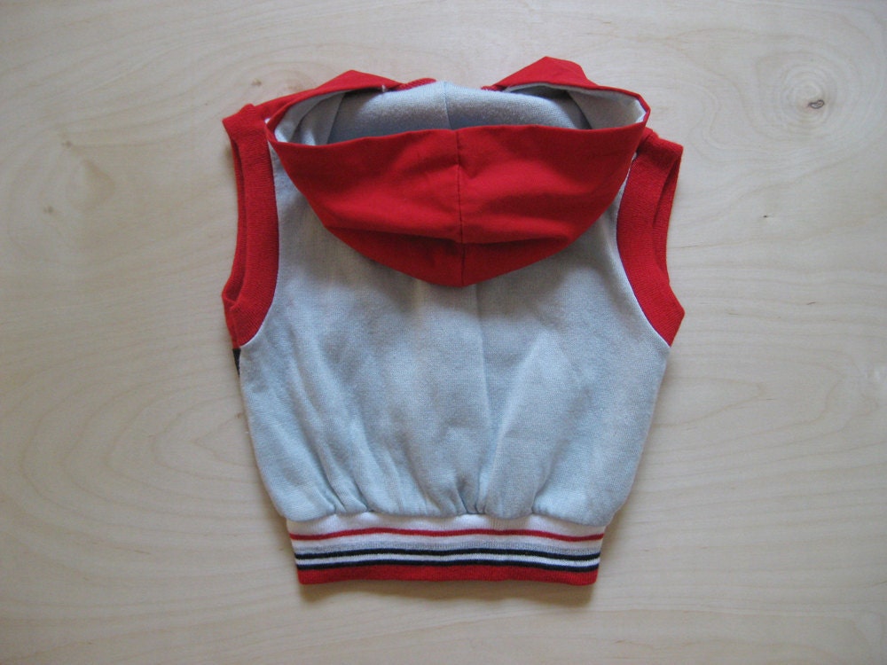 vintage kids HIPSTER ROCKER HOODIE Sleeveless Striped 3T