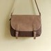 Messenger Bag leather and canvas handbag shoulder powder bag