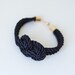 Black Night Nautical Knot Silk Rope Bracelet by pardes israel