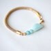 NEW Collection Amazonite Light Blue Beads on Gold Mesh Cord Bracelet by pardes israel