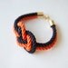 Dark blue and Tangerine Nautical Cord Sailor Knot Bracelet by pardes israel
