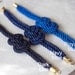 Dark blue and Tangerine Nautical Cord Sailor Knot Bracelet by pardes israel