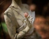 Fine Art Photography 8x10 Garden Sprite, old garden statue, close up photo, romantic dreamy shabby chic cottage