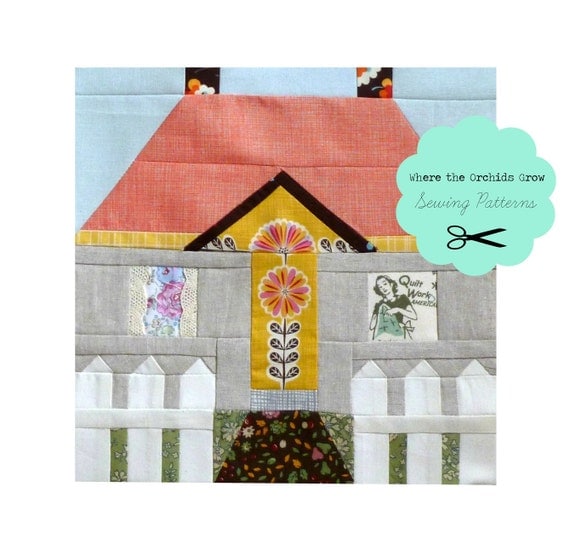 Paper piecing pattern - instant download digital pattern - PDF sewing pattern - White Picket Fence