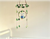 Owl mobile - woodland - Nursery baby mobile - Felt blue owls in glacier and bluejay - Custom made - Children decor