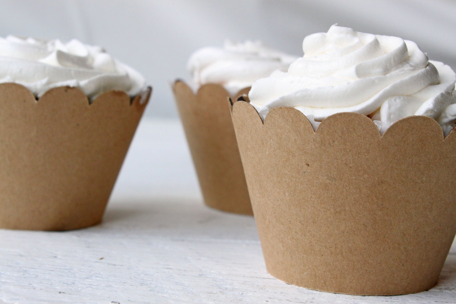Kraft Paper Cupcake Wrappers Cupcake Birthday Party Cupcake Wrapper Brown Kraft Paper Muffin Cups - Set of 12