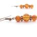 Crackle Glass Earrings - Honey Brown & Copper Colors