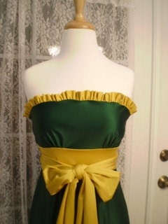 Green and Gold Gameday Dress USF cute game day dress.