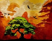 8 1/2 x 11 Inch Bonsai Tree Graphic Print