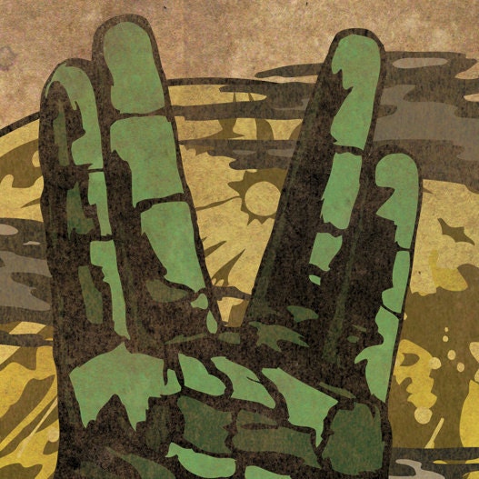 81/2 x 11 Inch Zombie Live Long And Prosper Graphic Print