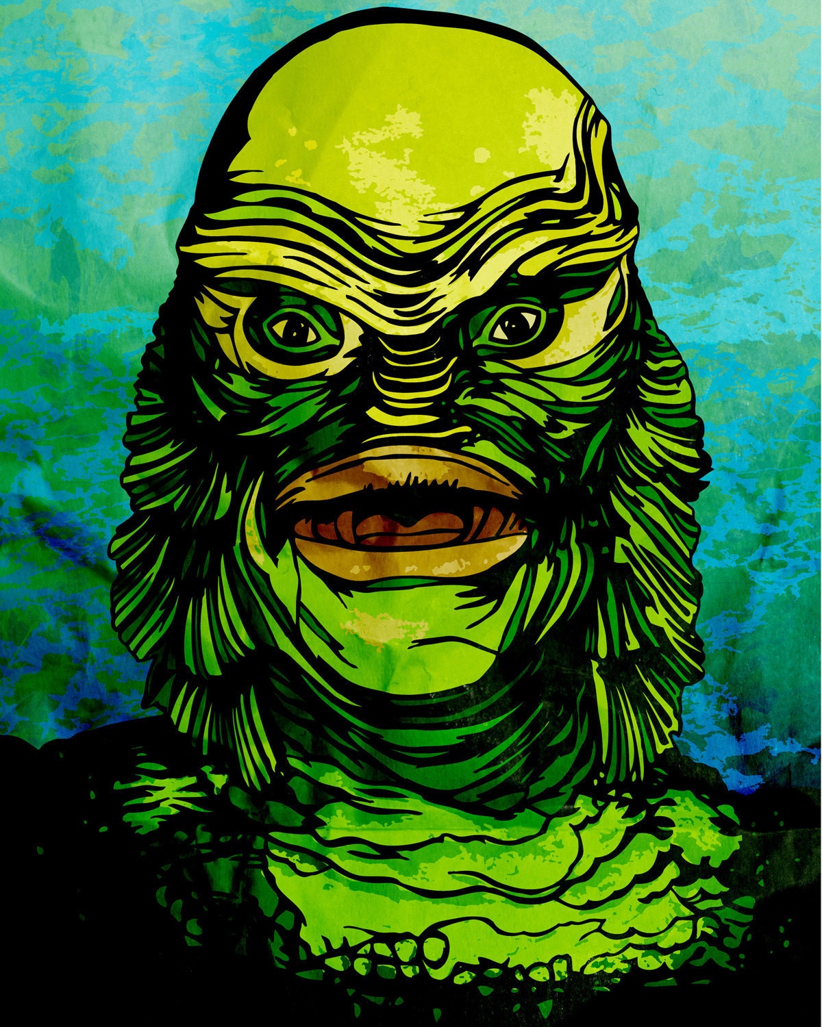 16 x 20 Inch Black Lagoon Graphic Print
