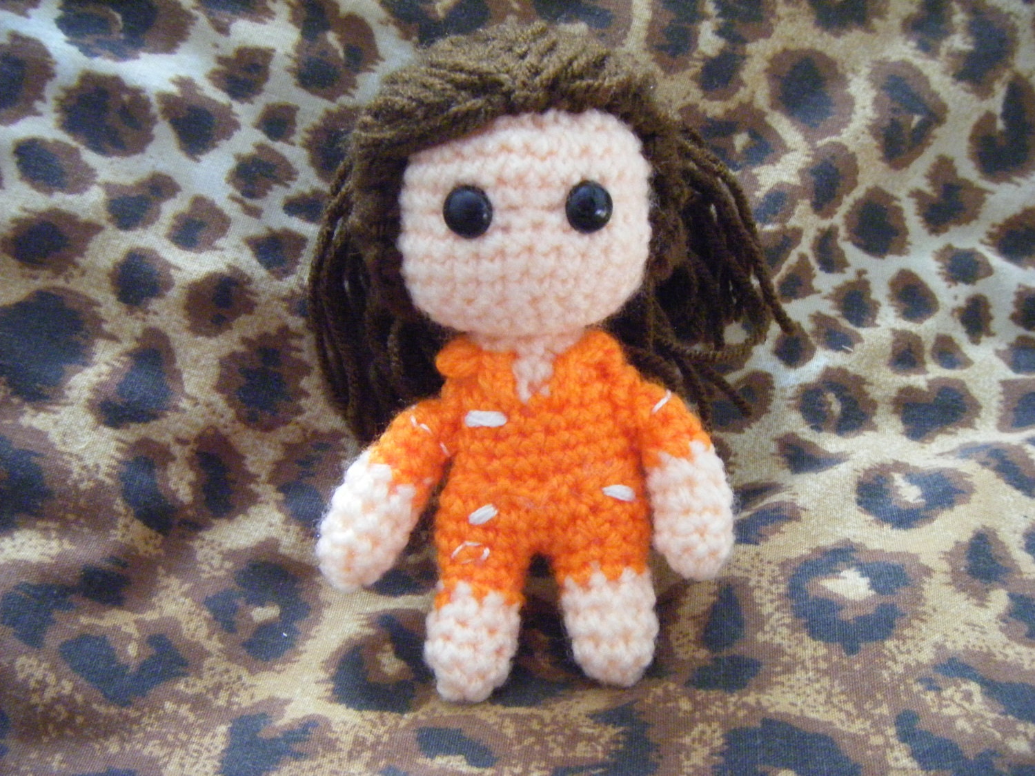 Chell from Portal game inspired chibi plush doll crochet amigurumi video game character