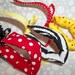 minnie mouse dress up Disney fabric bracelet zebra bangle chunky no clang red yellow polka dot  fabric ribbon tie on one size fits most