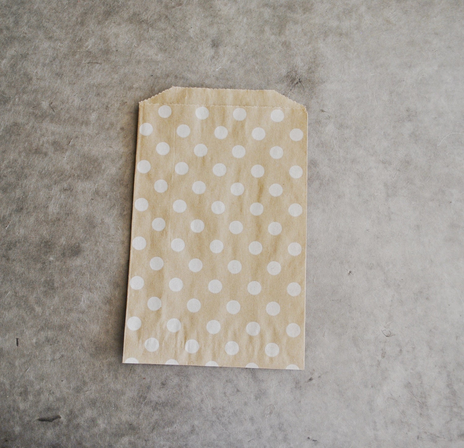 medium kraft and white dot paper goody party favor bags (10 bags)