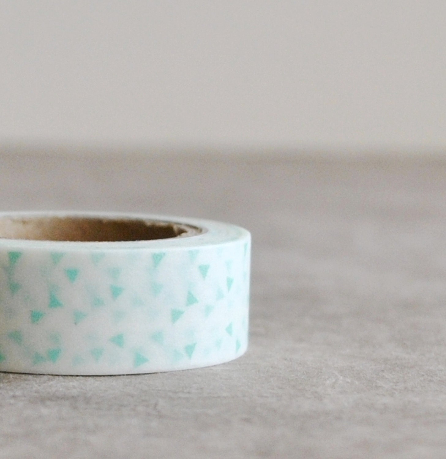 washi tape - white with mint green triangle
