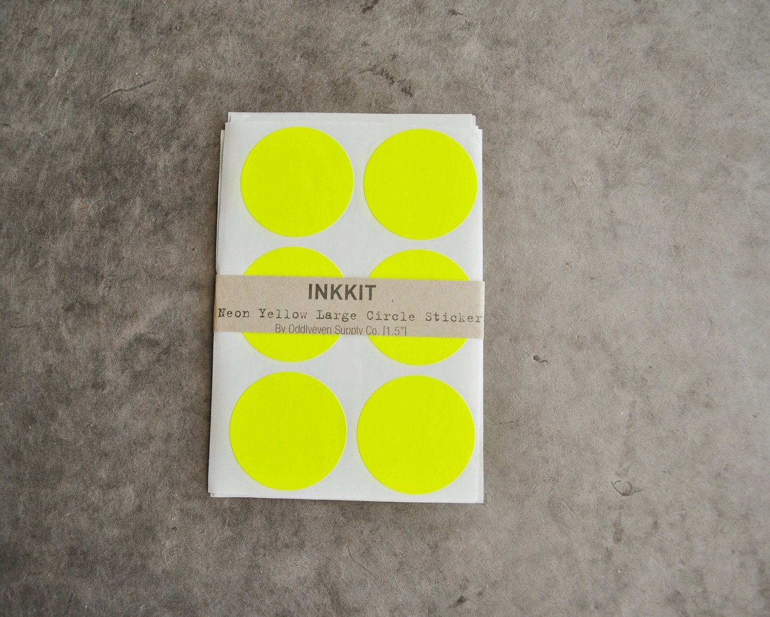 neon yellow large circle stickers (24 stickers)