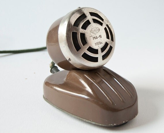 RESERVED until Tuesday Dynamic Microphone OKTAVA MD-41 1959, brown, Soviet Era