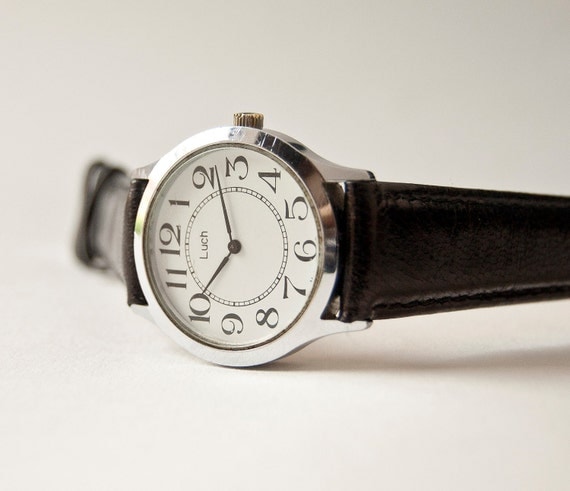 Wristwatch Luch, unisex watch mechanical, white, black tones