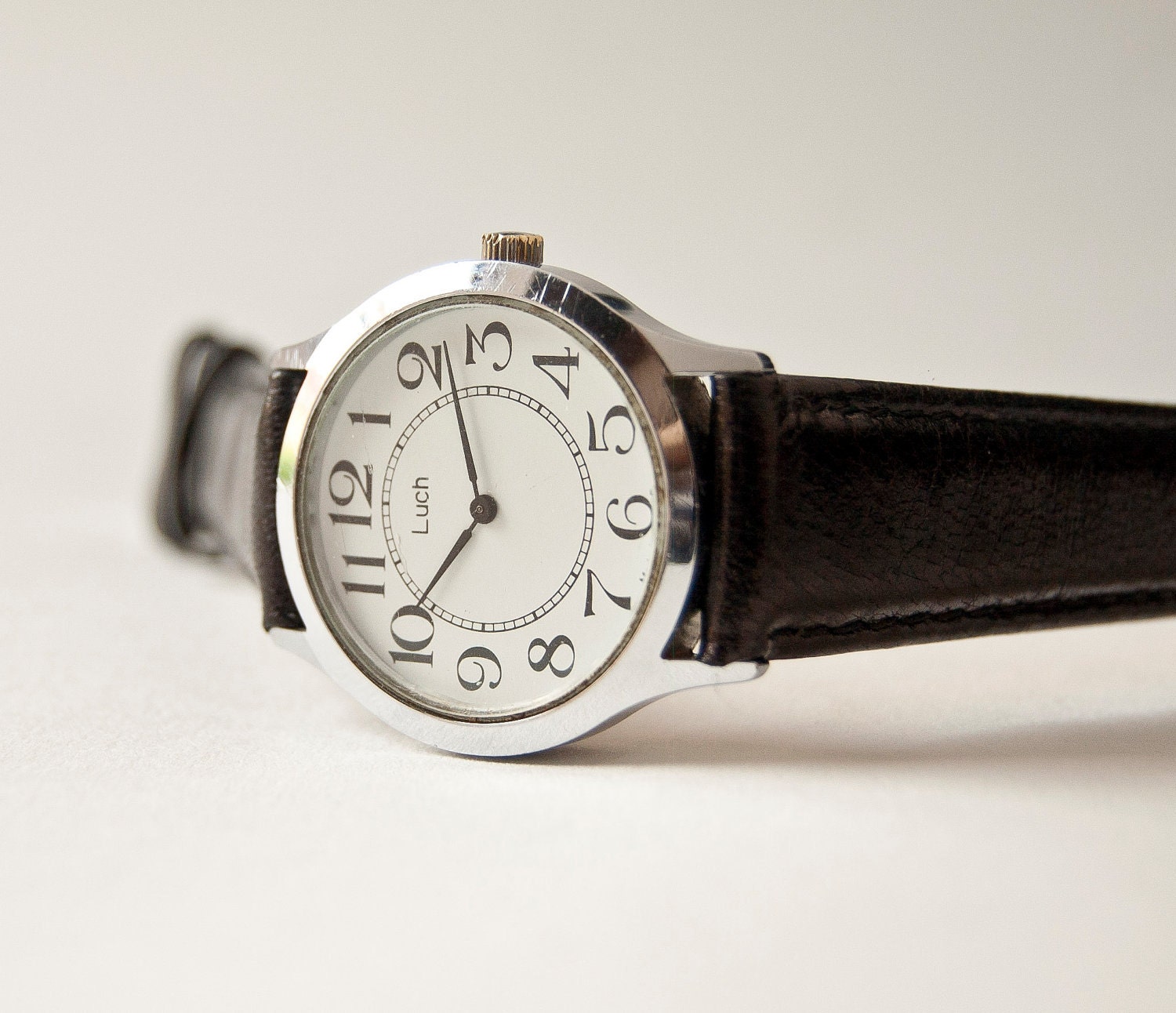 Wristwatch Luch, unisex watch mechanical, white, black tones
