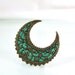 Vintage brooch retro pin green gold arabesq old style jewelry