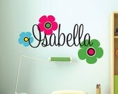 Children Wall Decals- Custom Name Vinyl Wall Art - Teen Wall Decals - Baby Wall Decals - Flower Wall Decals